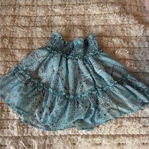 Altar'd State Teal Paisley A-Line Skirt